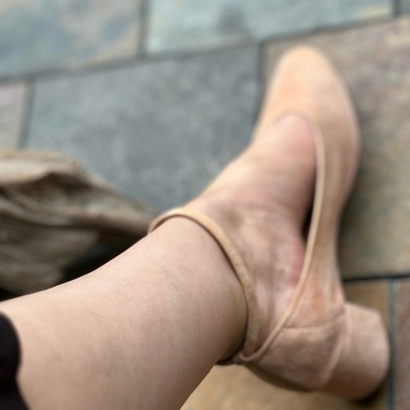 Shrimp pink vintage MOROBE Luxury House Soft Suede Block Heel Mary Janes Size 38 - Picture 13 of 16